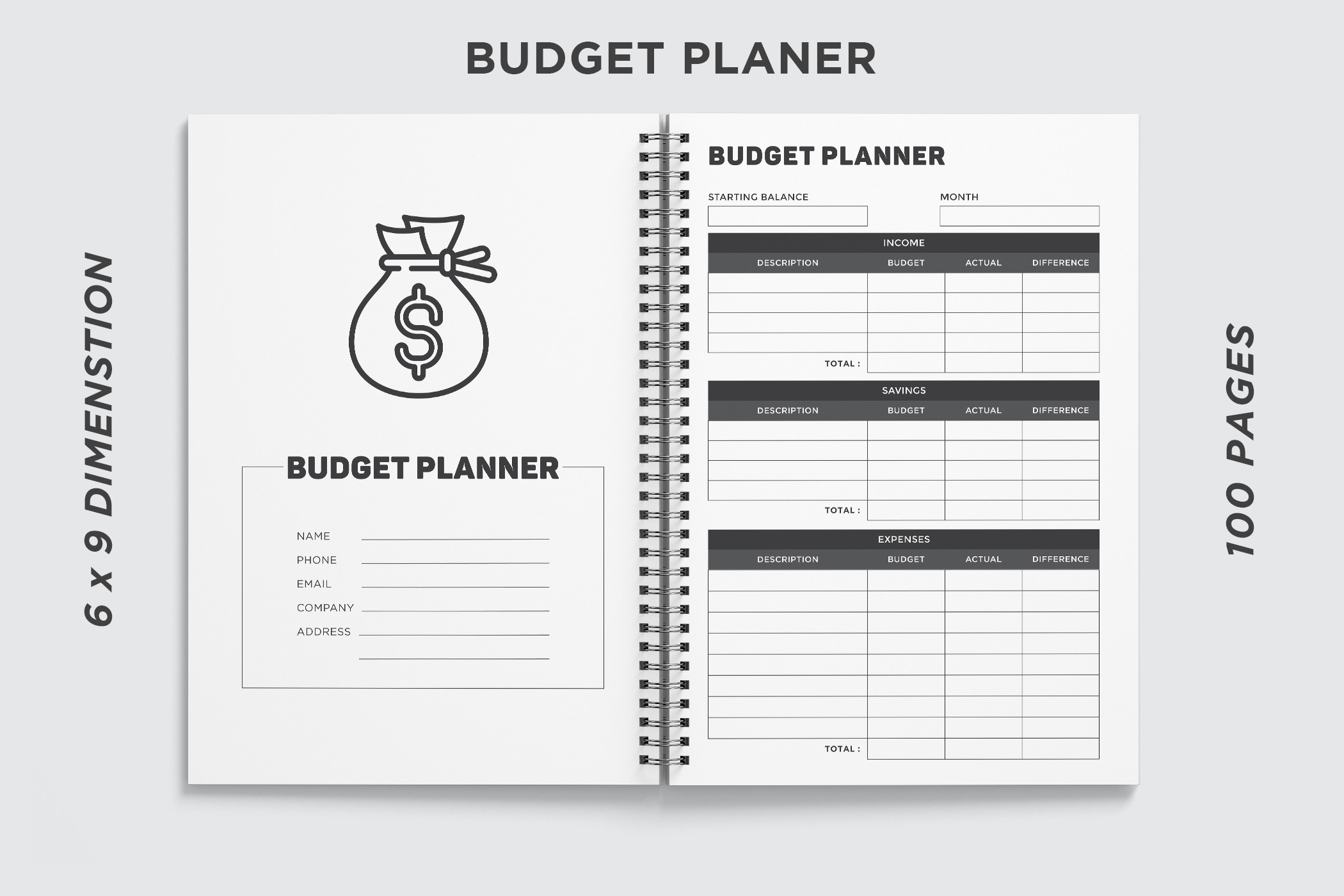 Budget Planner Kdp Interior 100 Pages Grafica di BEST KDP