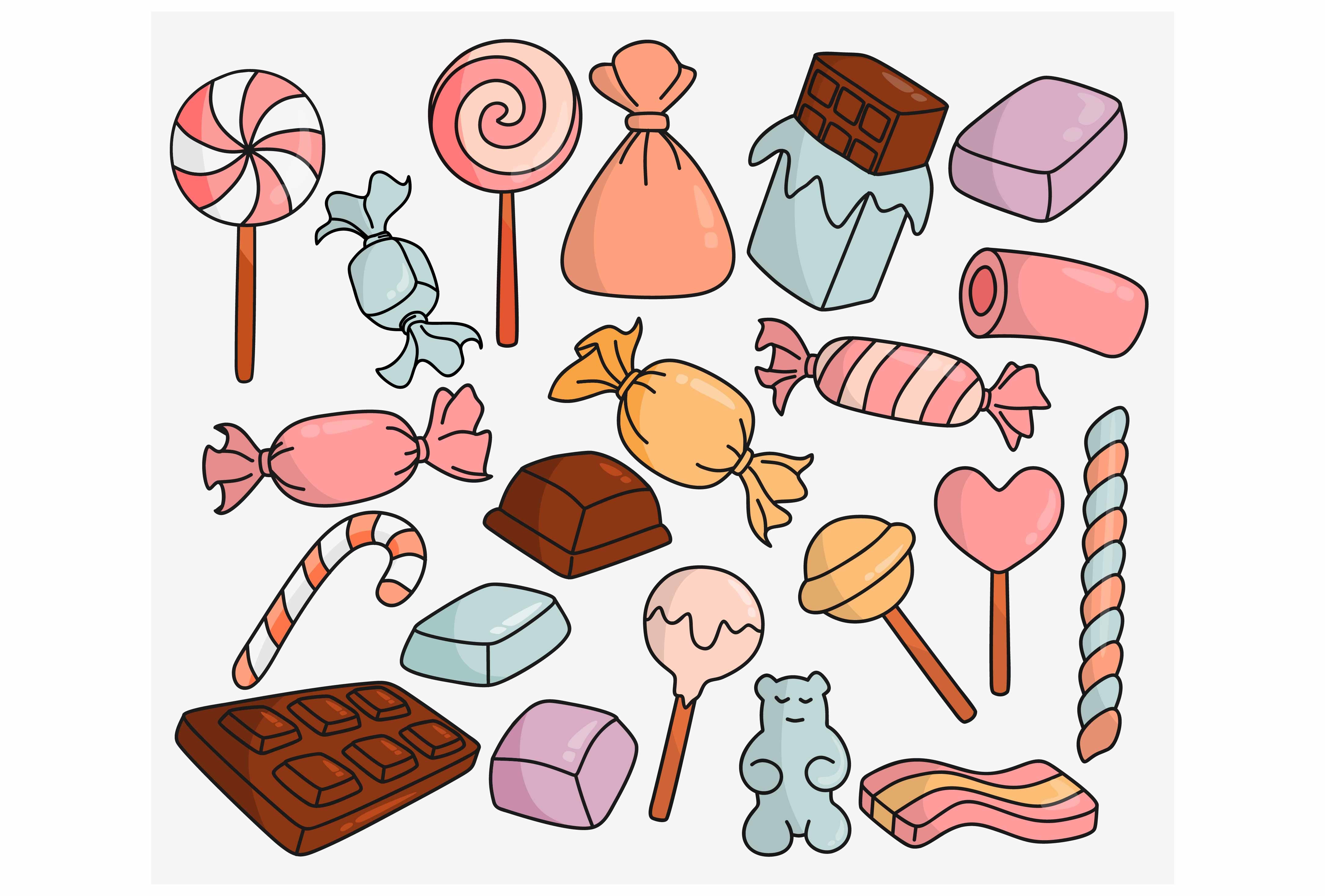 Candy Stickers Stock Illustration - Download Image Now - Art, Art And  Craft, Baked - iStock