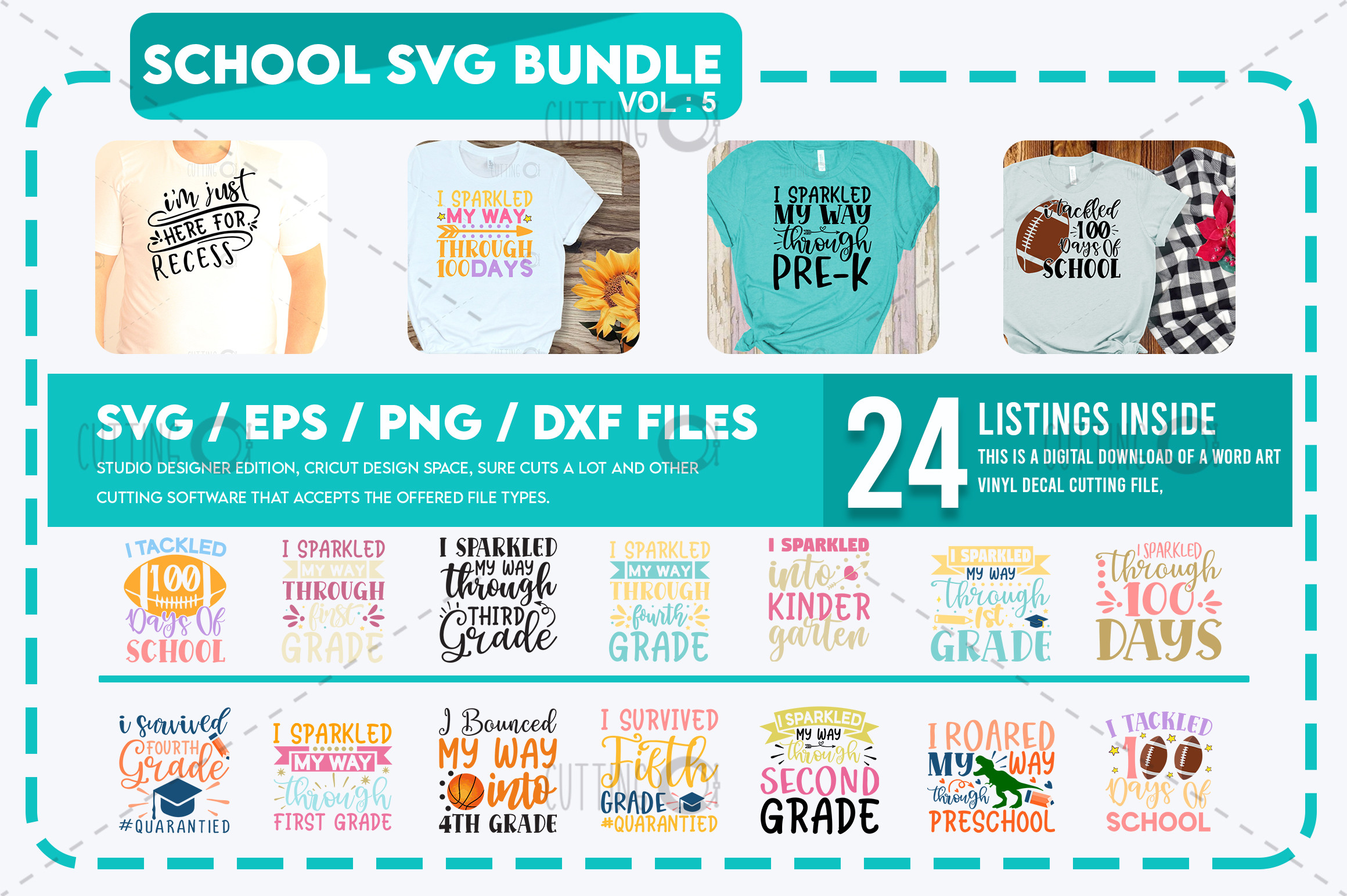 School SVG Bundle Vol 5 Graphic by PrintableSvg · Creative Fabrica