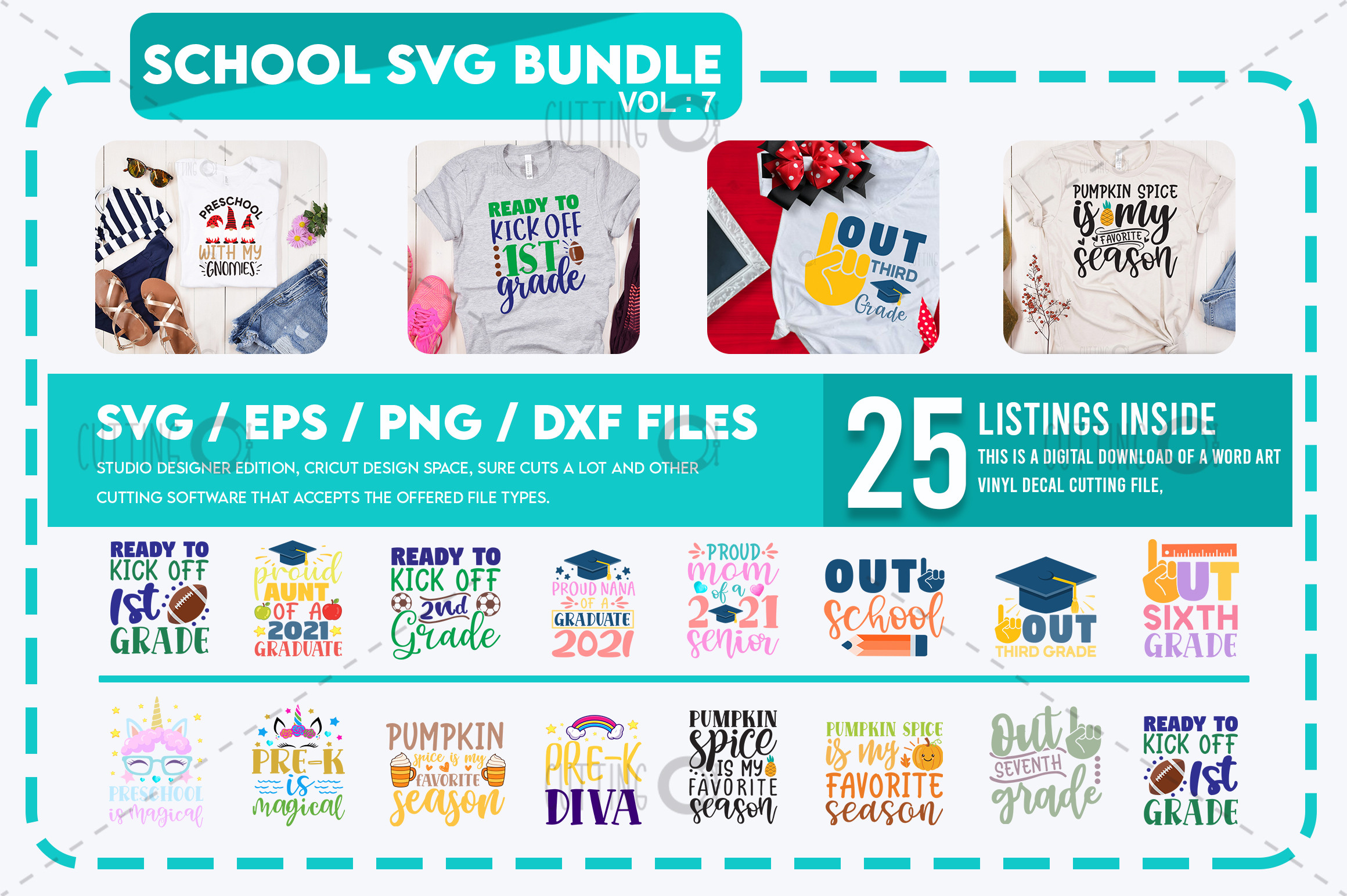 School SVG Bundle Vol 7 Graphic by PrintableSvg · Creative Fabrica