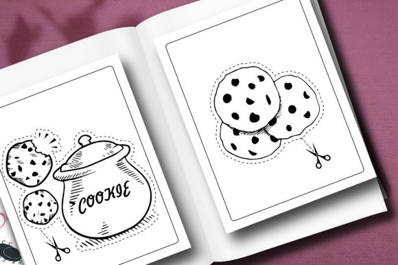 Download Cookies Scissor Skills Activity Book Graphic By Moonz Coloring Creative Fabrica