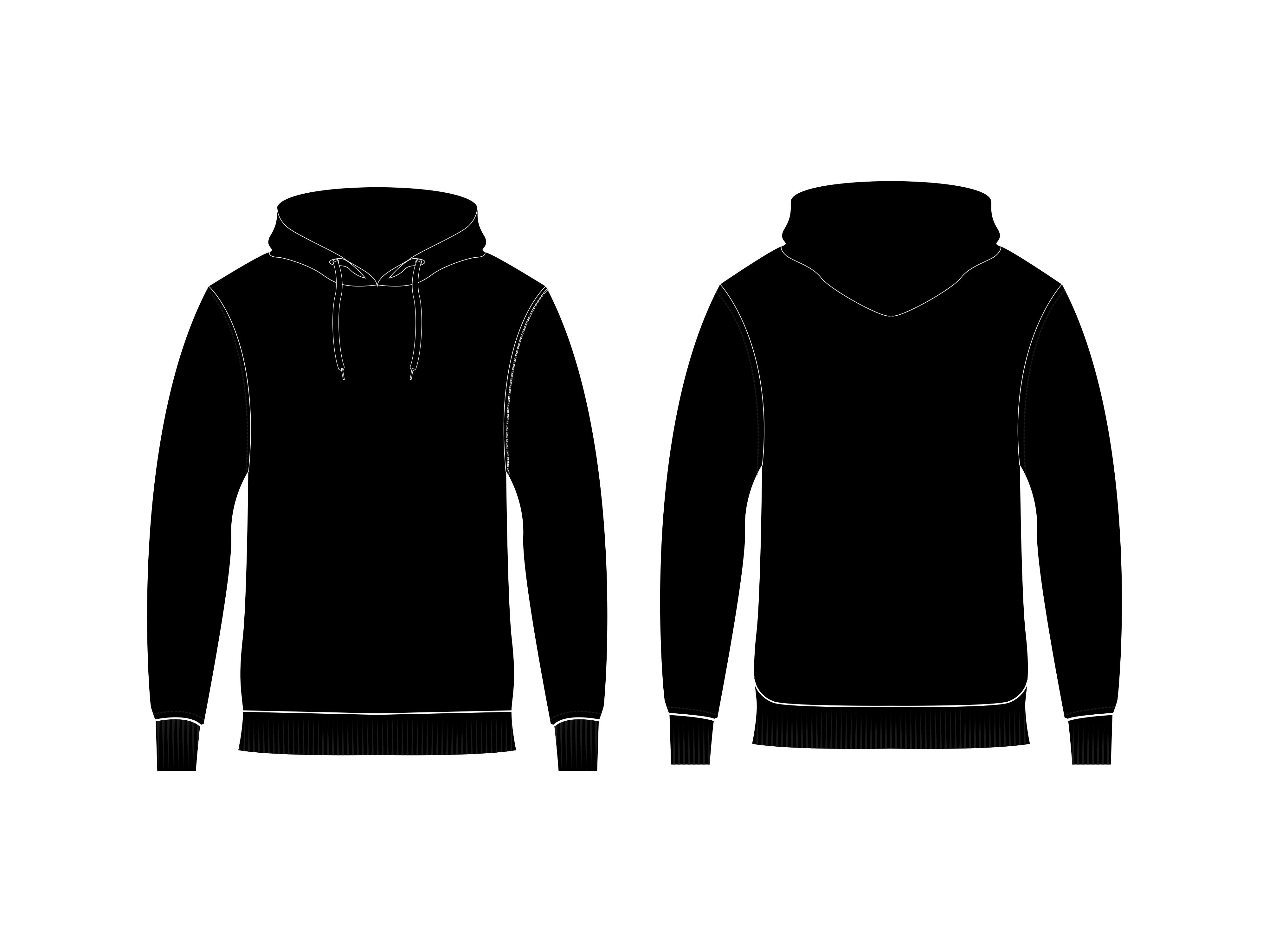 Hoodie Sweatshirt Black Front and Back Graphic by Idrdesign · Creative ...