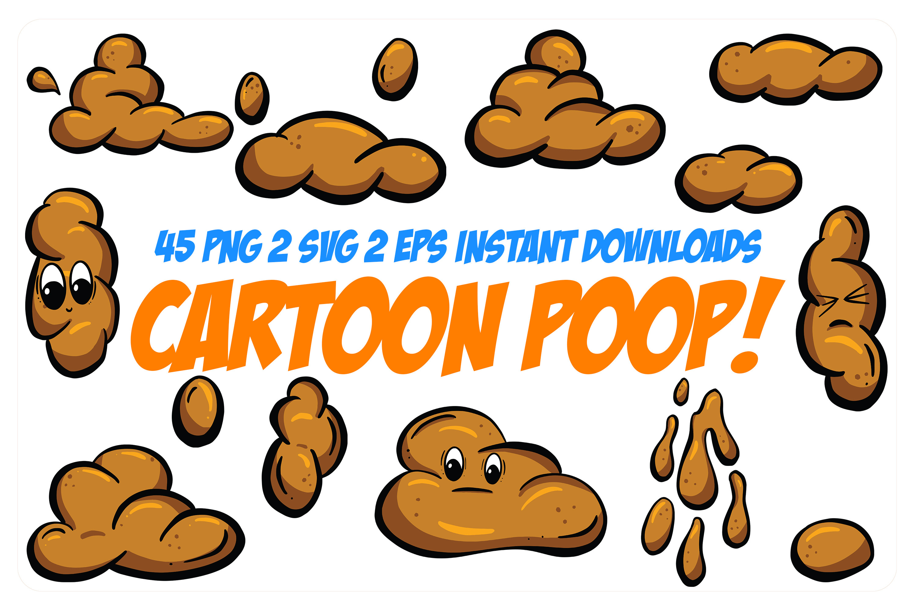 Cartoon Poo Poop Dookie And Turds Svg Graphic By Squeebcreative