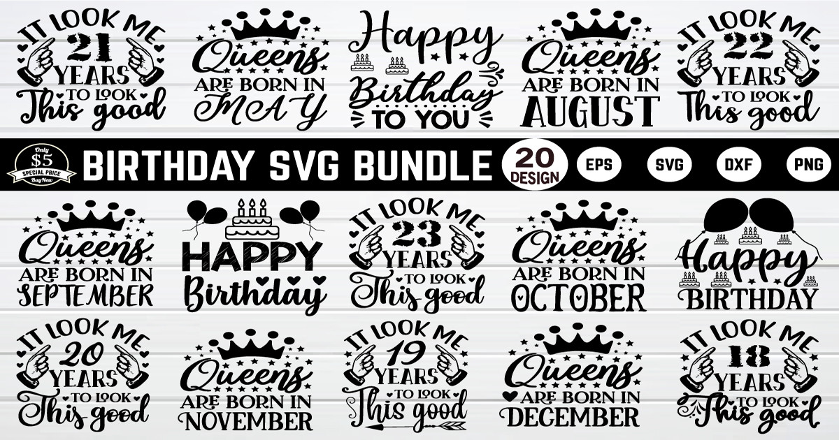 Birthday Svg Bundle Bundle Creative Fabrica