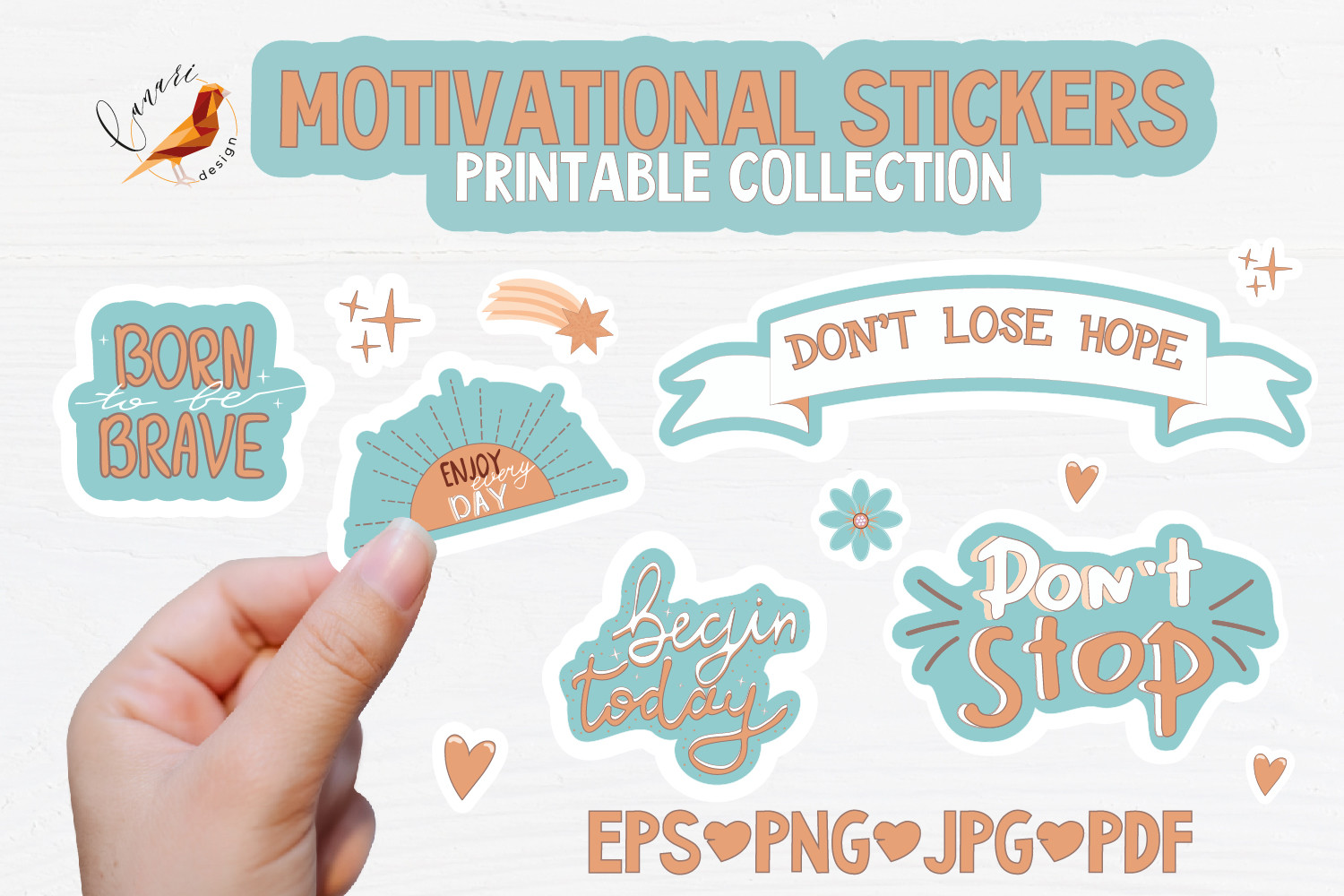 Inspirational-Motivational Stickers Graphic by Happy Printables Club ·  Creative Fabrica