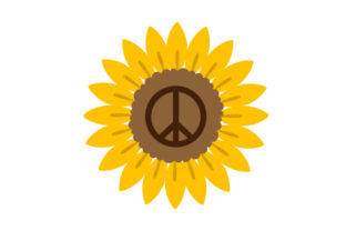 Free Sunflower with Peace Sign SVG Cut Files