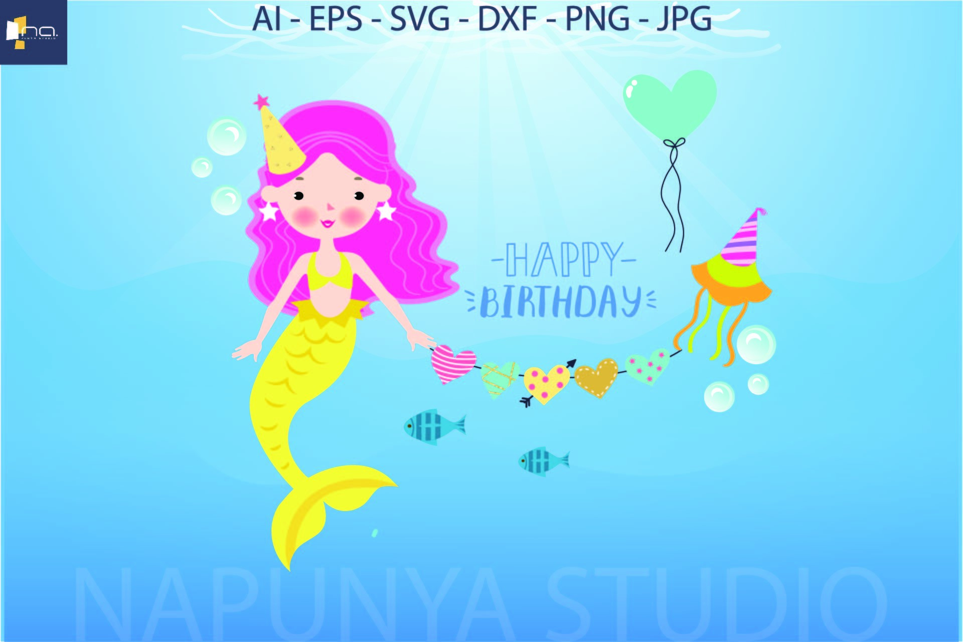 Free Free 92 Mermaid Birthday Card Svg SVG PNG EPS DXF File