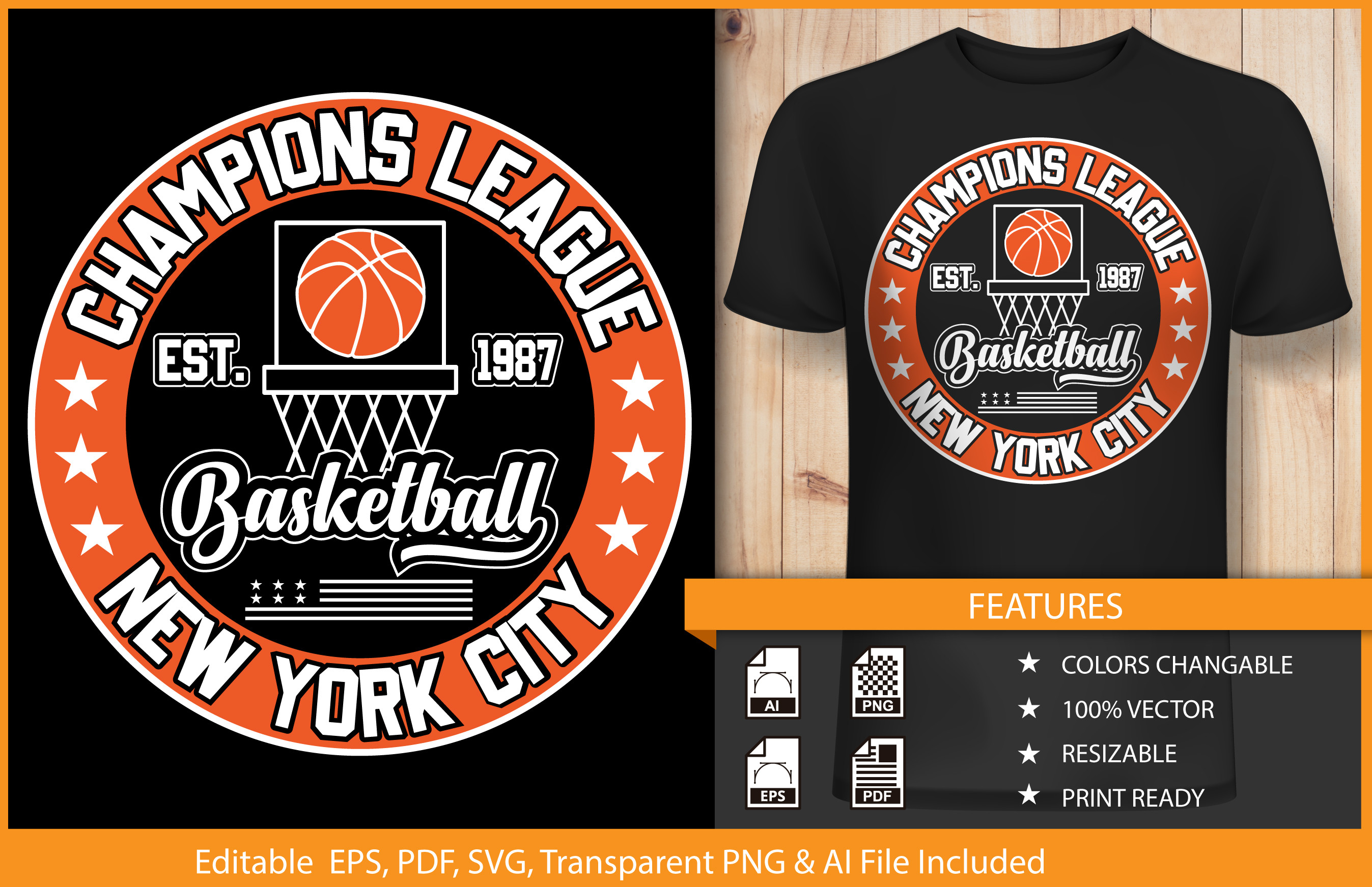 Premium Vector  Basketball championship. logo and tees design print.