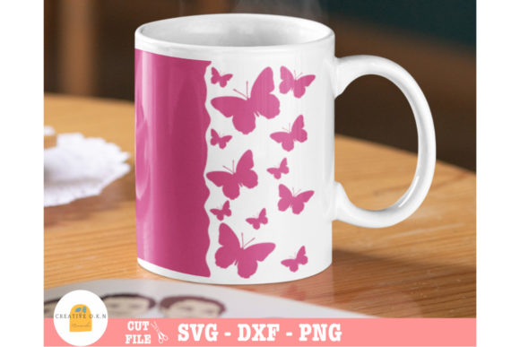 Set Yourself Free Butterfly Mug Design Vector Download