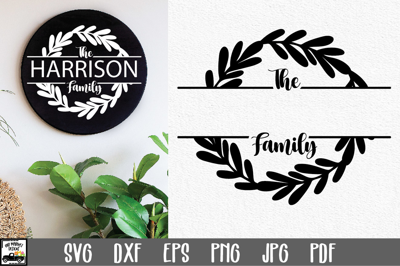 Family Monogram Wreath SVG Graphic by oldmarketdesigns · Creative Fabrica