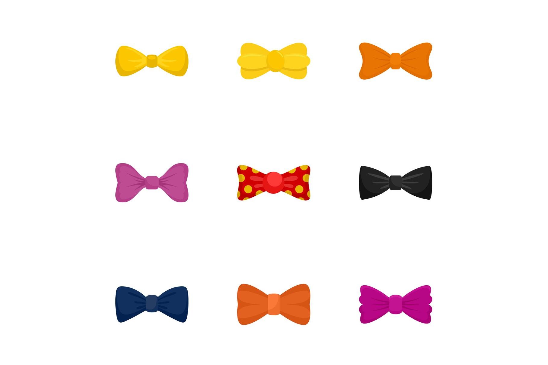 Bow Tie Icon Set, Flat Style Graphic by anatolir56 · Creative Fabrica