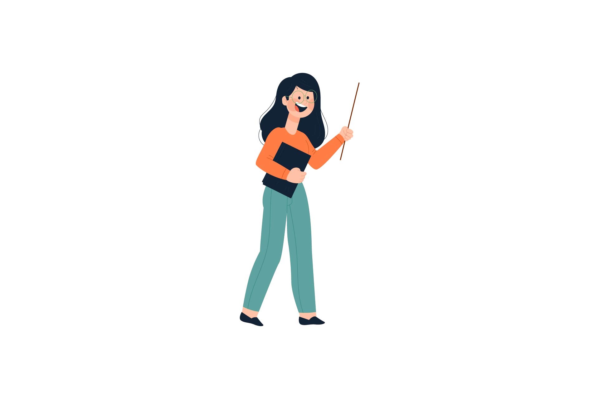 Vector Illustration Of A Female Teacher With A Flat D - vrogue.co