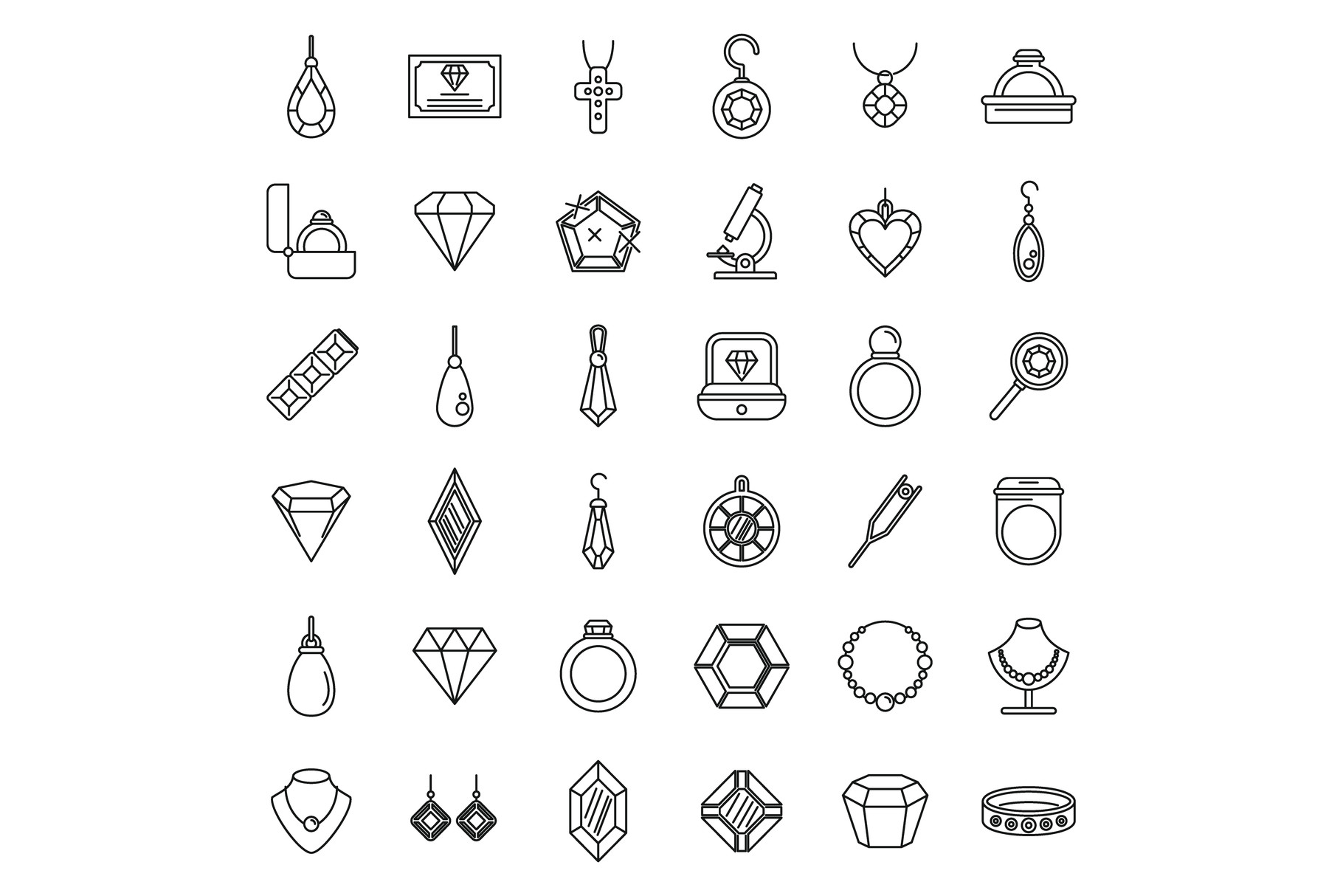 Jeweler Gem Icons Set, Outline Style Graphic by anatolir56 · Creative ...