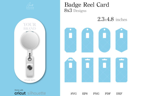Badge Reel Card Blank Template, Retractable Badge Display Card SVG Cricut  Silhouette Silhouette Studio SVG, Psd, PNG, Eps, Dxf -  Canada