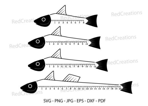 Fish Ruler Svg, Fisherman's Ruler, Graphic by RedCreations