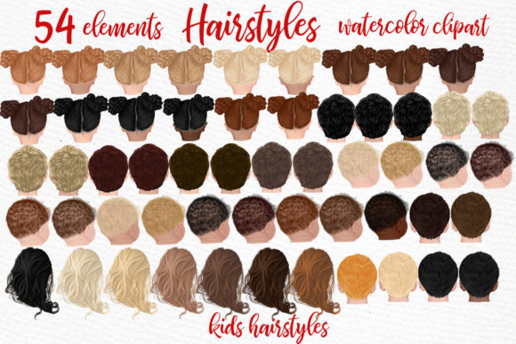 Download Hairstyles Clipart Kids Hairstyles Graphic By Lecoqdesign Creative Fabrica