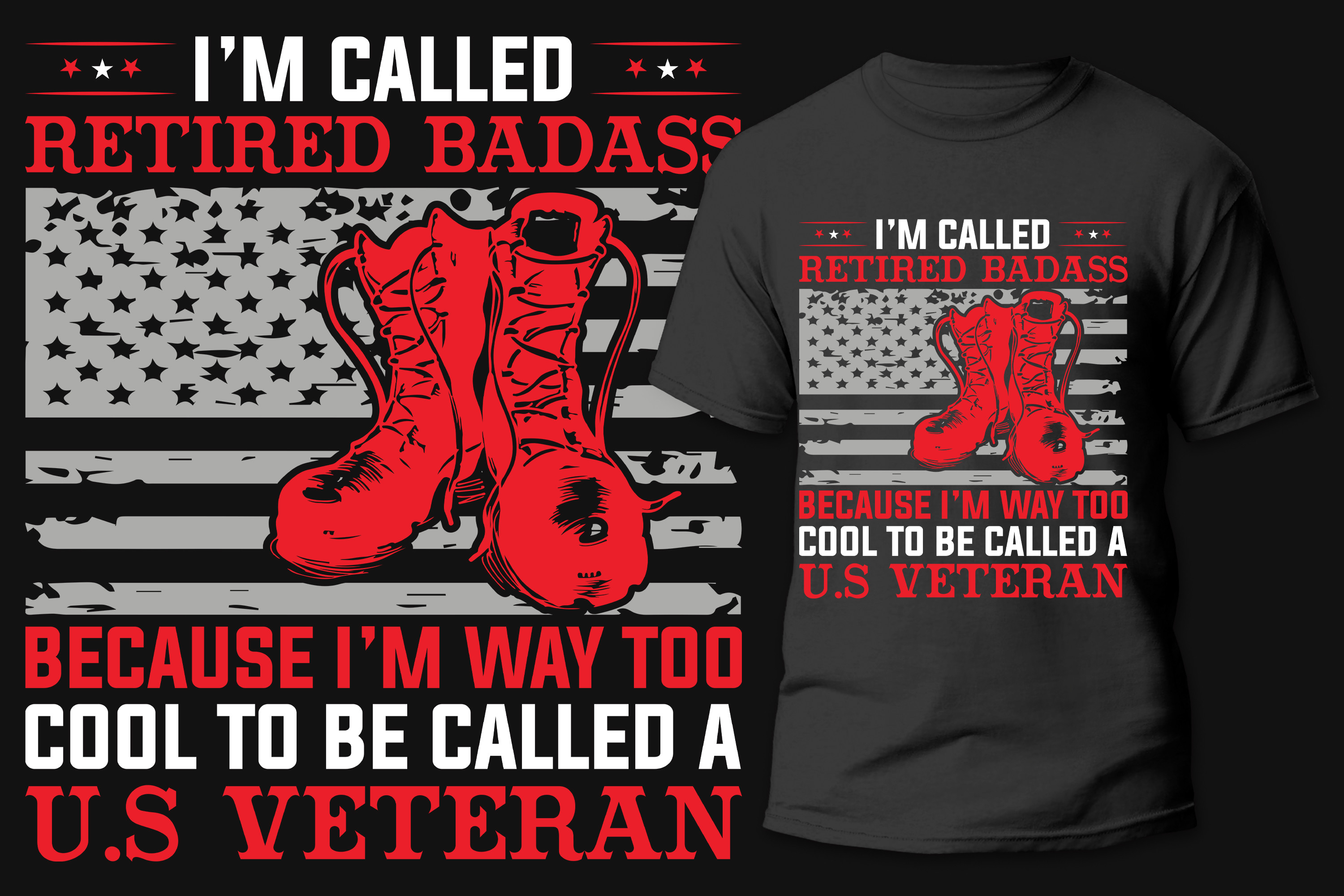 Retired U.S.a. Veteran T-Shirt Design Graphic by rahnumaat690 ...