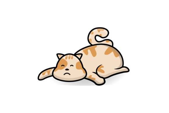 lazy cartoon cat