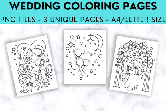 Wedding Coloring, Wedding for Kids Graphic by Osminogus Designs · Creative  Fabrica