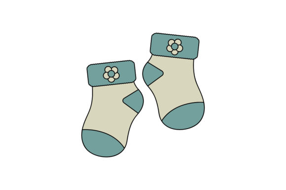Baby Sock Icon - Download in Colored Outline Style