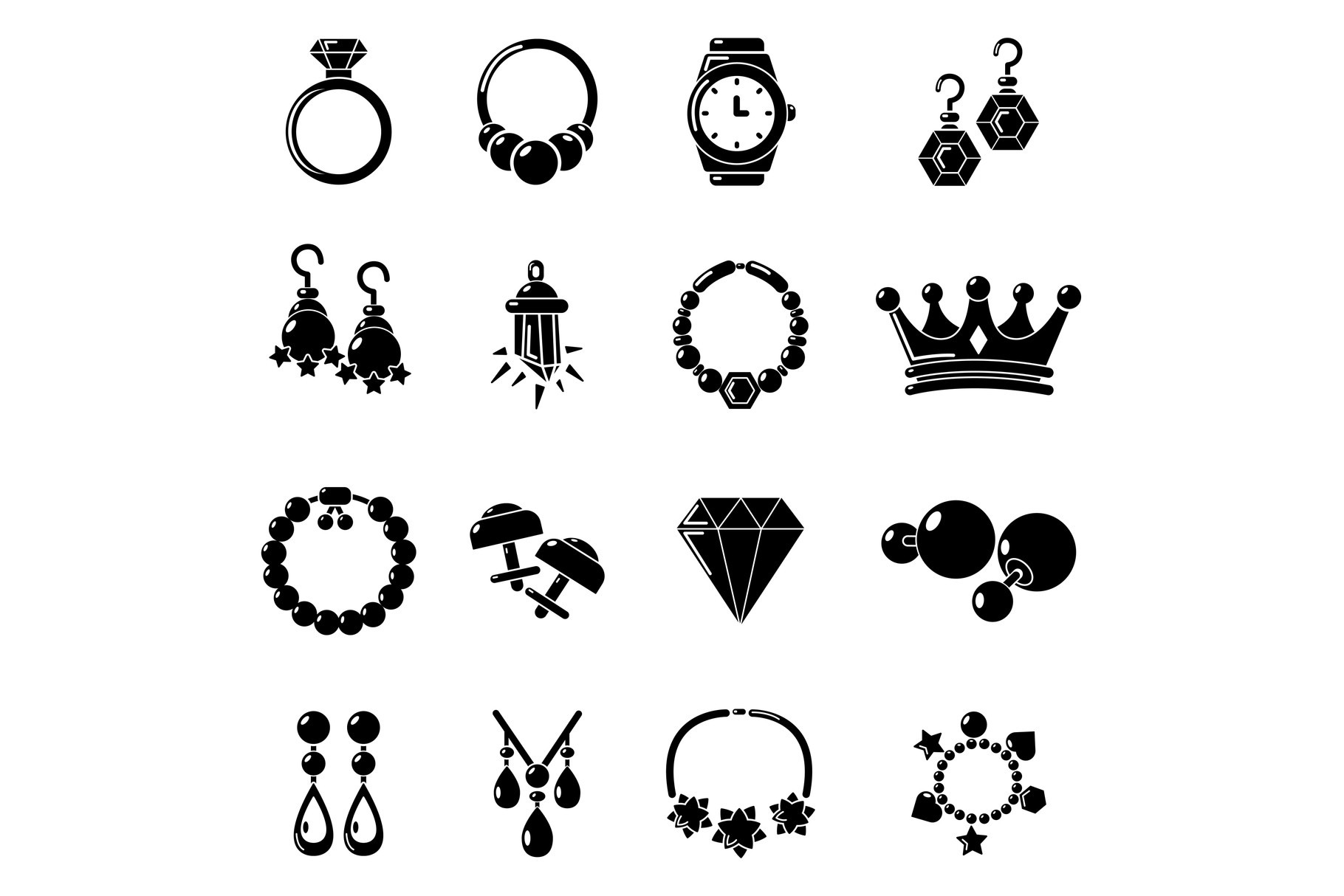 Jewelry Shop Icons Set, Simple Style Graphic by ylivdesign · Creative ...