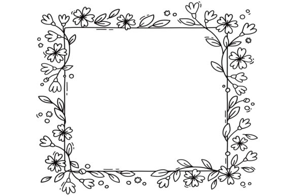 Cute floral page divider doodle illustrations. Simple flower border  silhouette art 20434472 Vector Art at Vecteezy