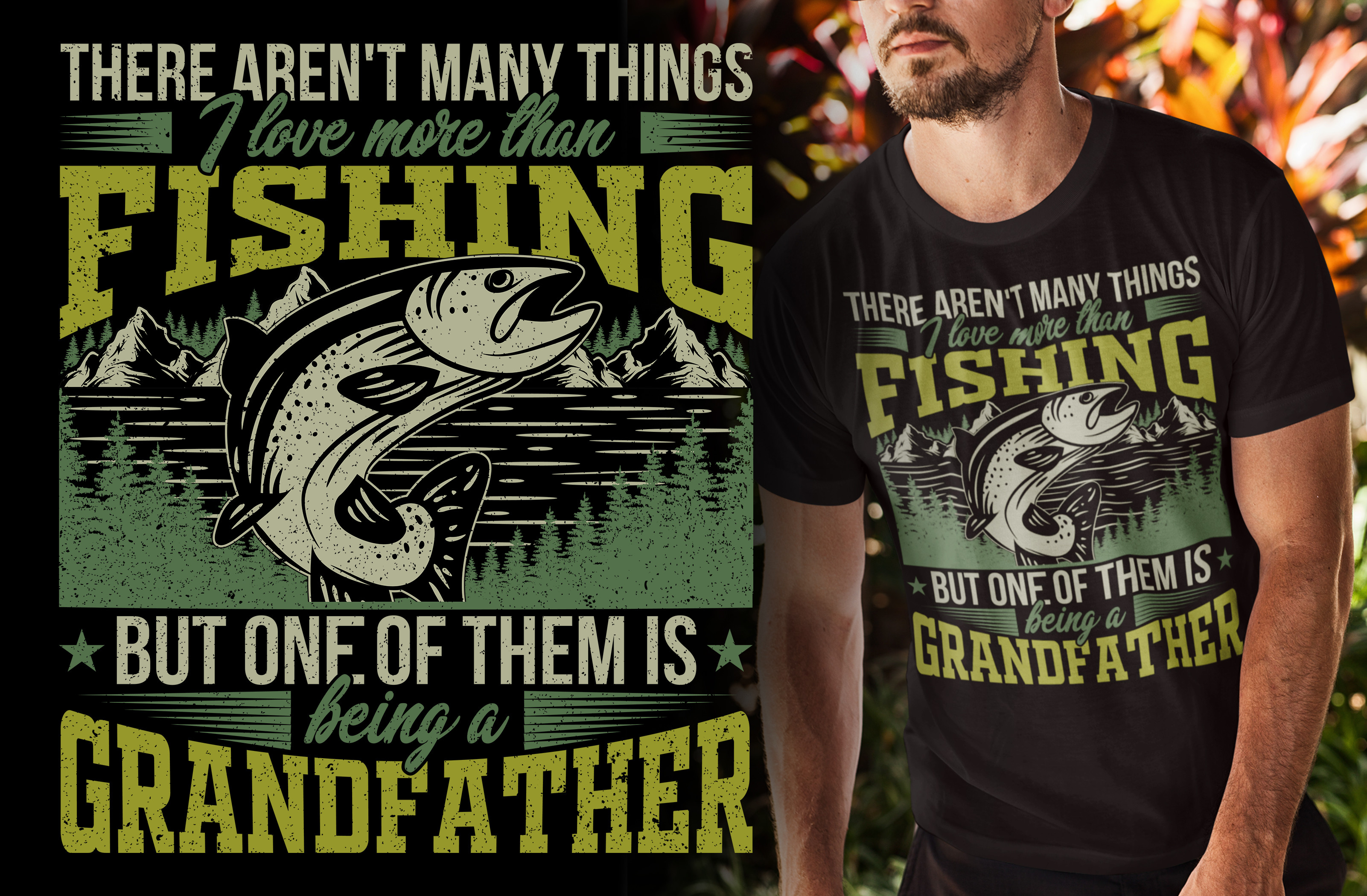 Vintage Fishing Grandpa T-shirt Design Graphic by Best T-Shirt