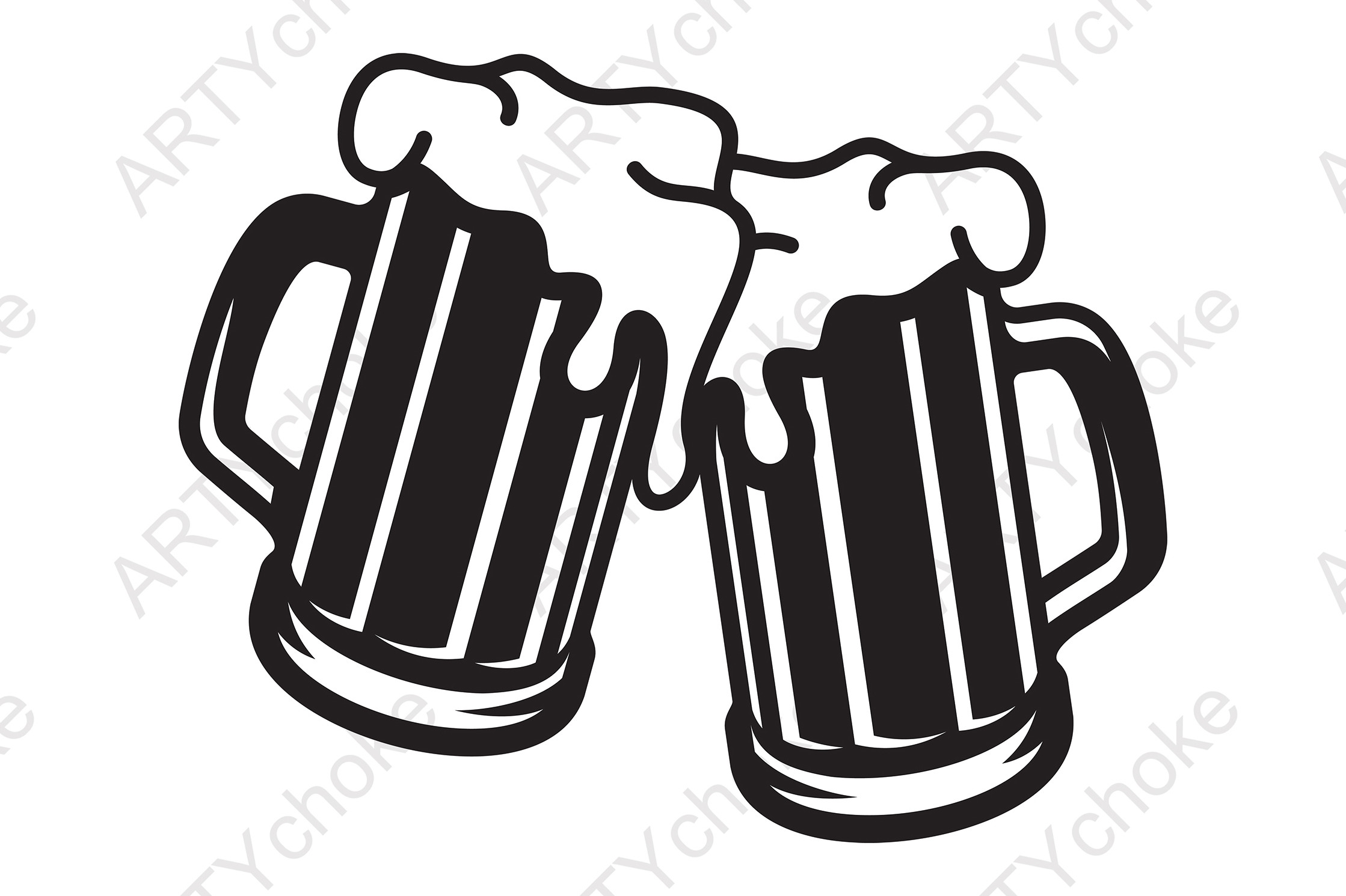Beer Mugs Toasting. SVG File for Cricut Graphic by artychoke.design ·  Creative Fabrica