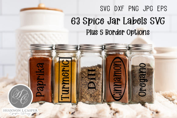 Pantry Labels SVG, Spice Labels SVG, Pantry Labels Cut Files