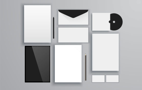 Simple White Office Supplies Mockup