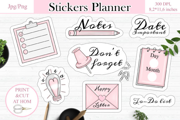 Free Planner Printable Stickers Design Png Free SVG Cut Files