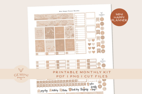Free Printable Mini Monthly Calendar Stickers (Avery 5214 Template) - Cute  Notebooks + Journals