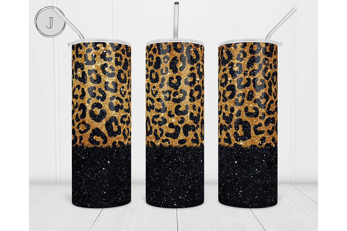 20oz Gold Glitter Leopard Tumbler Wrap Graphic by join29design ...