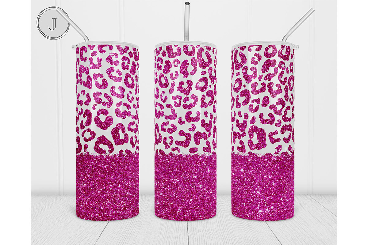 20oz Pink Glitter Leopard Tumbler Wrap Graphic by join29design ...