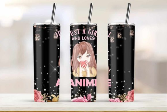Premium AI Image  Anime girl drinking a drink with a straw and a