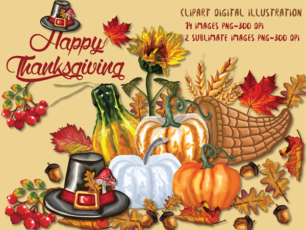 Thanksgiving Clipart Graphic by mrdigitalart42 · Creative Fabrica