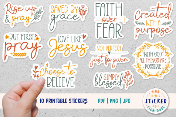 Religious Stickers  Christian Stickers Graphic by