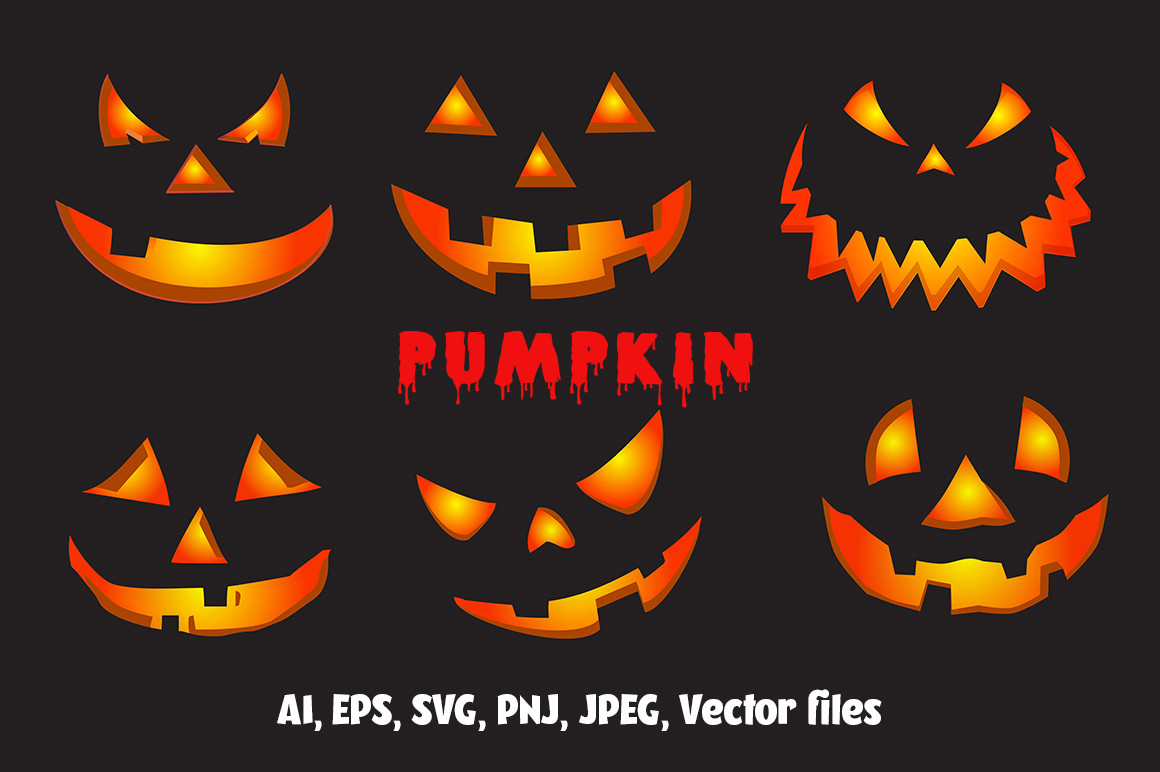 Premium Vector  Scary pumpkin halloween face