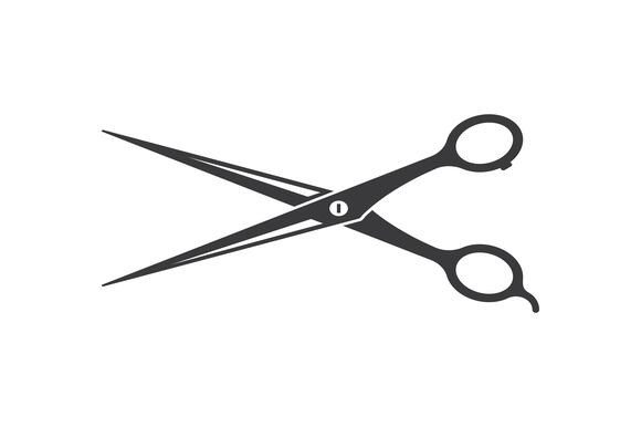 Figure scissor with paint brush icon Royalty Free Vector