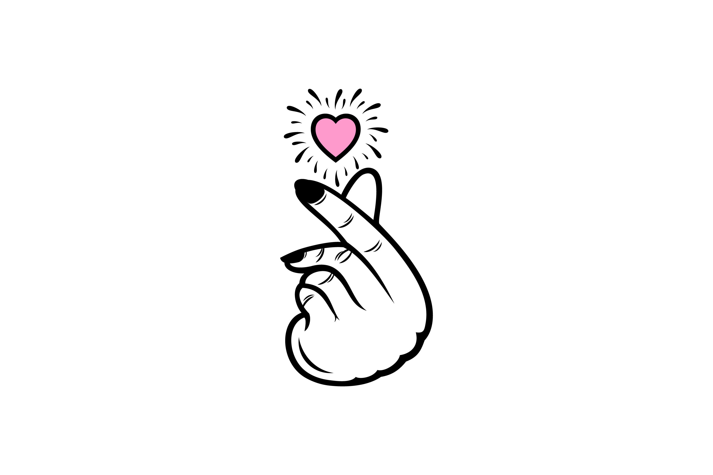 Korean Love Sign, Korean Finger Heart Grafica di quatrovio · Creative ...