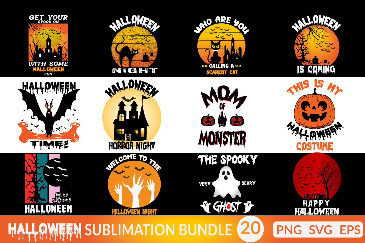 Halloween Sublimation Bundle | 20 Design Graphic by Genius Graph ...