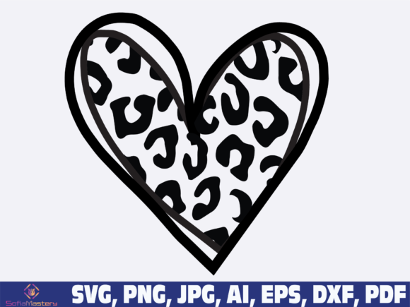 Leopard Heart SVG, Leopard Print Svg Png Ai Eps Dxf, Cricut Cut Files,  Silhouette, Sublimation, Leopard Heart Clip Art, Digital Download