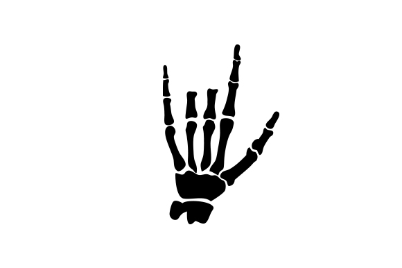 Skeleton Hand Saying I Love You in Sign Language SVG Cut file by ...