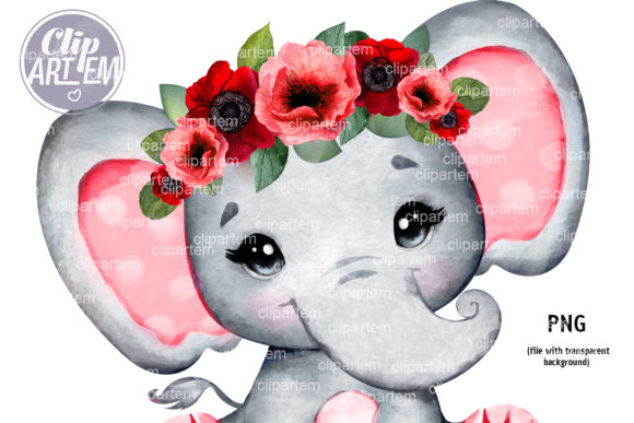 pink elephant clip art free