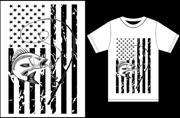 USA Fishing Flag Gift for Fisherman. Graphic by sadequl56 · Creative Fabrica