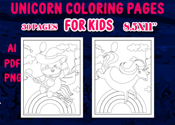Unicorn Coloring Book For Kids Ages 4-8: Arts & Crafts Kit for