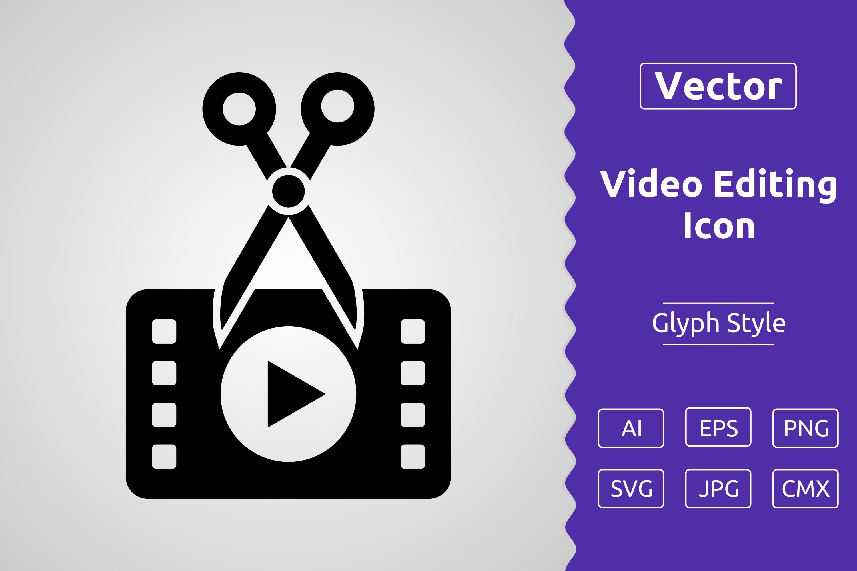 Vector Video Editing Glyph Icon Graphic By Muhammad Atiq · Creative Fabrica
