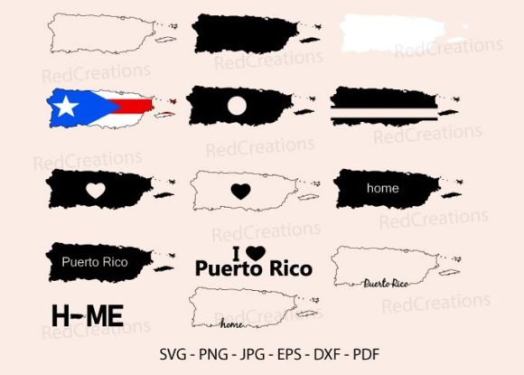 Puerto Rico Flag Bundle Svg, Flag, Love Graphic by RedCreations
