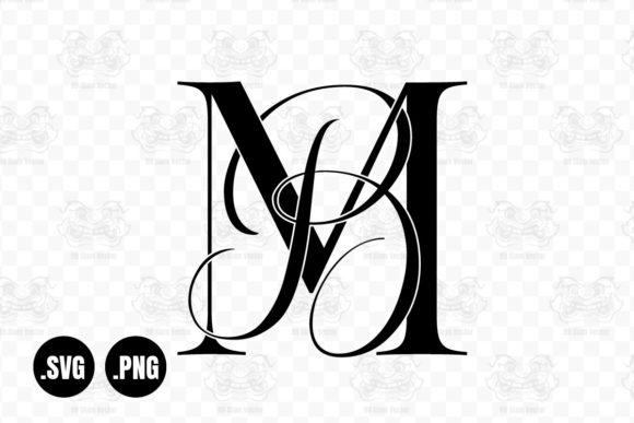 MB, BM, Wedding Monogram, Calligraphy Graphic by 99SiamVector ...