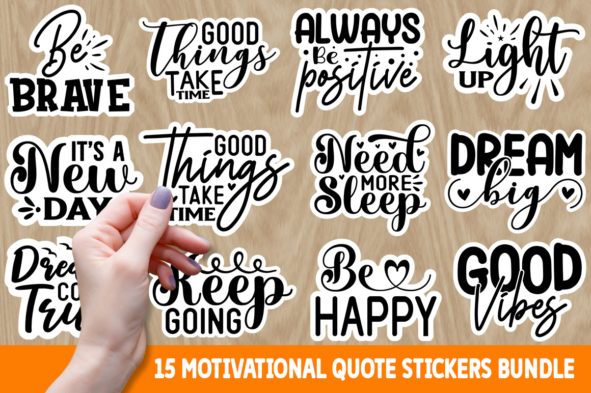 Motivational Quote Stickers Bundle Graphic by CraftlabSVG · Creative Fabrica